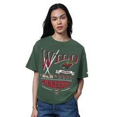 Minnesota Wild - Starter Women's Oversized Hall of Fame T-Shirt Heather Green