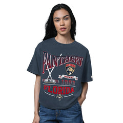 Florida Panthers - Starter Women's Oversized Hall of Fame T-Shirt Heather Navy