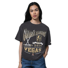 Vegas Golden Knights Starter Women's Oversized Hall of Fame T-Shirt Heather Black