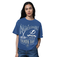 Tampa Bay Lightning - Starter Women's Oversized Hall of Fame T-Shirt Heather Blue