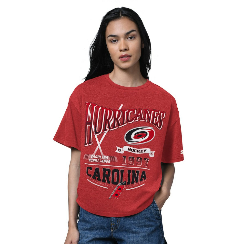 Carolina Hurricanes - Starter Women's Oversized Hall of Fame T-Shirt Heather Red
