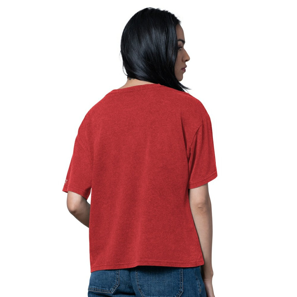 Detroit Red Wings - Starter Women's Oversized Hall of Fame T-Shirt Heather Red