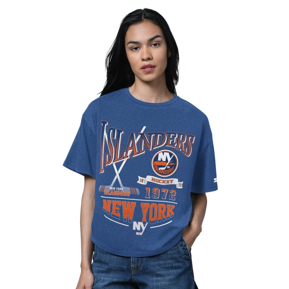 New York Islanders - Starter Women's Oversized Hall of Fame T-Shirt Heather Royal