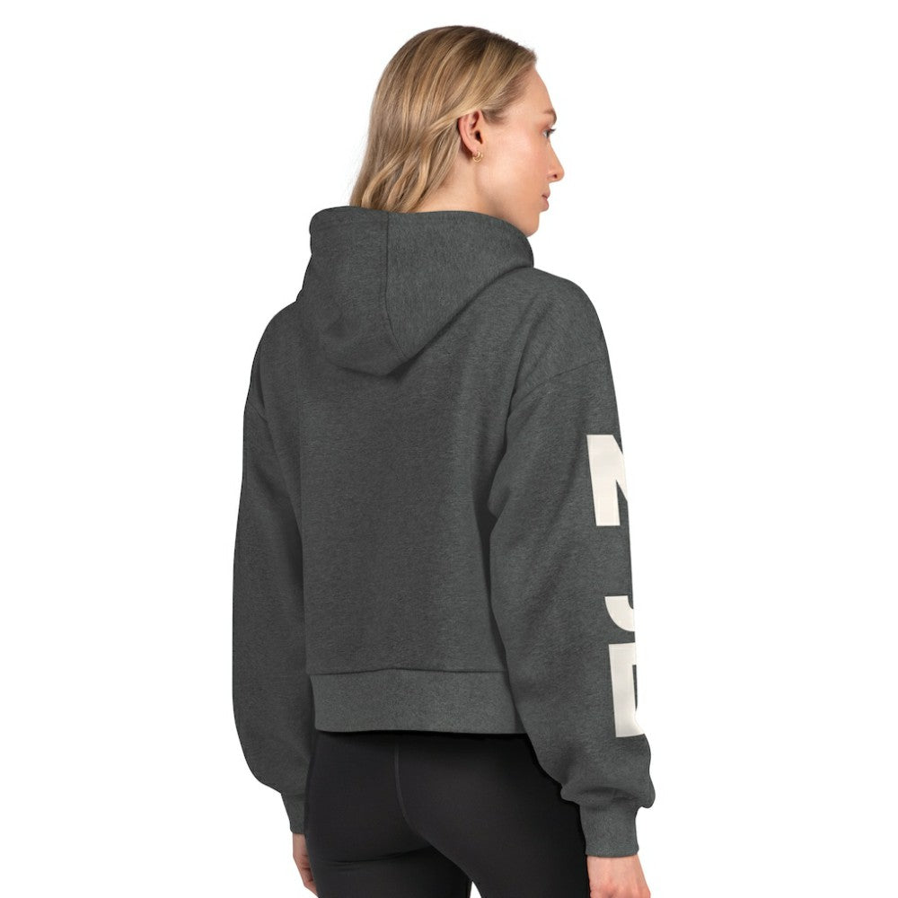 New Jersey Devils - Starter Women's Star Player Cropped Fleece Hoodie Heather Charcoal