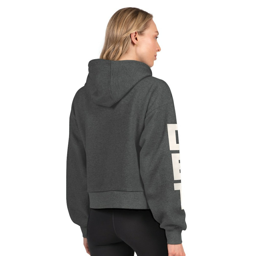 Detroit Red Wings - Starter Women's Star Player Cropped Fleece Hoodie Heather Charcoal