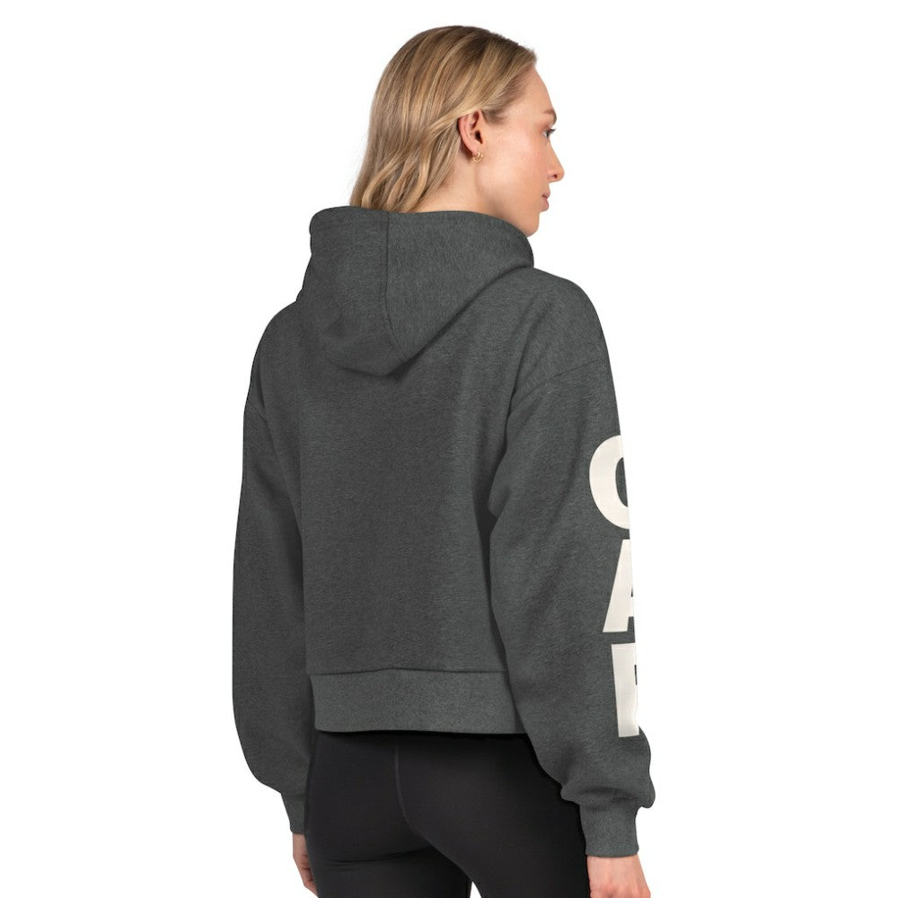 Carolina Hurricanes - Starter Women's Star Player Cropped Fleece Hoodie Heather Charcoal