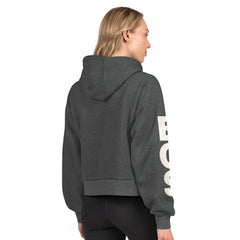 Boston Bruins Starter Women's Star Player Cropped Fleece Hoodie Heather Charcoal