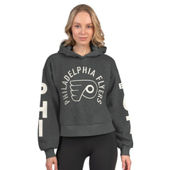 Philadelphia Flyers - Starter Women's Star Player Cropped Fleece Hoodie Heather Charcoal