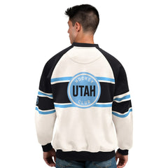 Utah Mammoth - Starter Male Adult Defense Fleece Crewneck Sweatshirt White