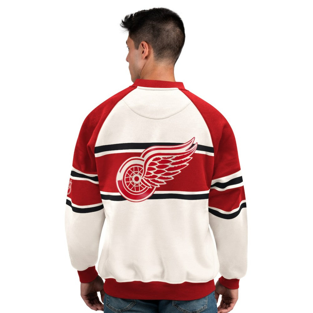 Detroit Red Wings - Starter Male Adult Defense Fleece Crewneck Sweatshirt White