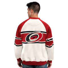 Carolina Hurricanes - Starter Male Adult Defense Fleece Crewneck Sweatshirt White