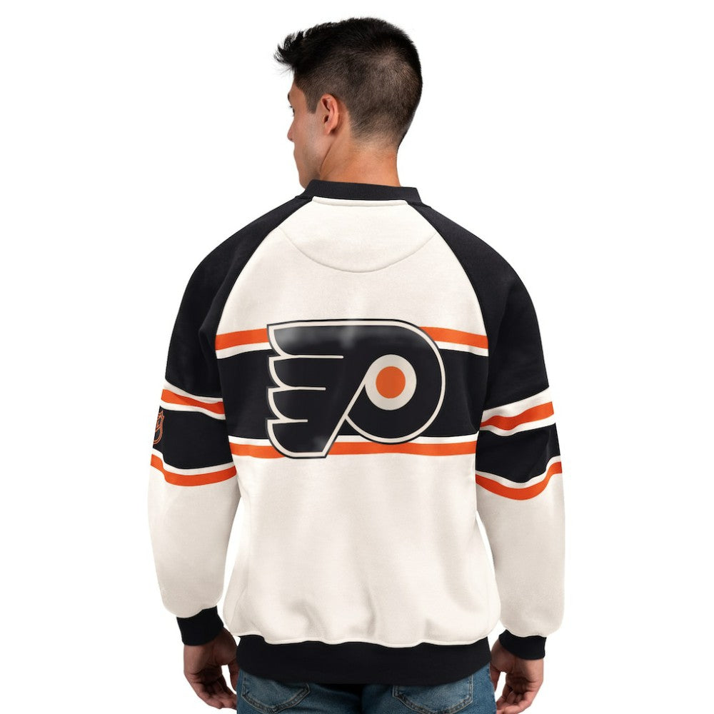 Philadelphia Flyers - Starter Male Adult Defense Fleece Crewneck Sweatshirt White