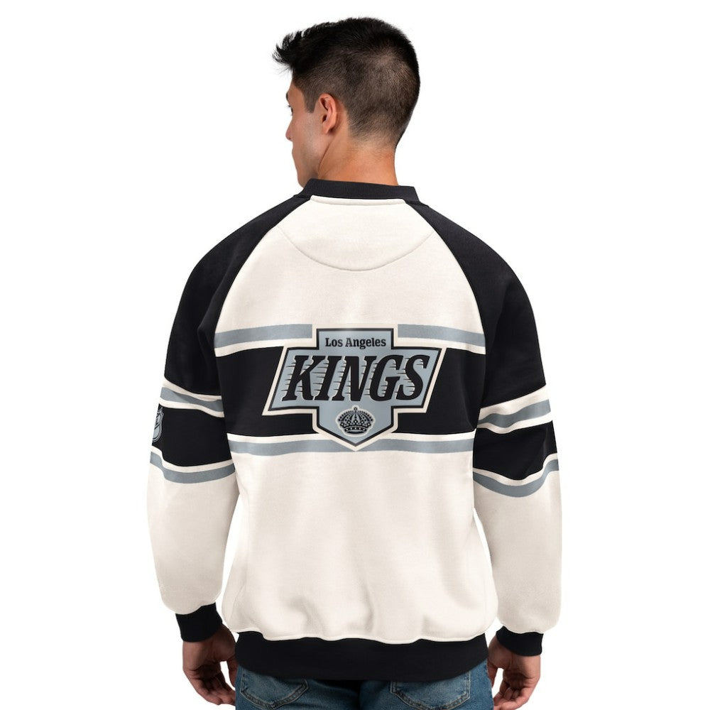 Los Angeles Kings - Starter Male Adult Defense Fleece Crewneck Sweatshirt White