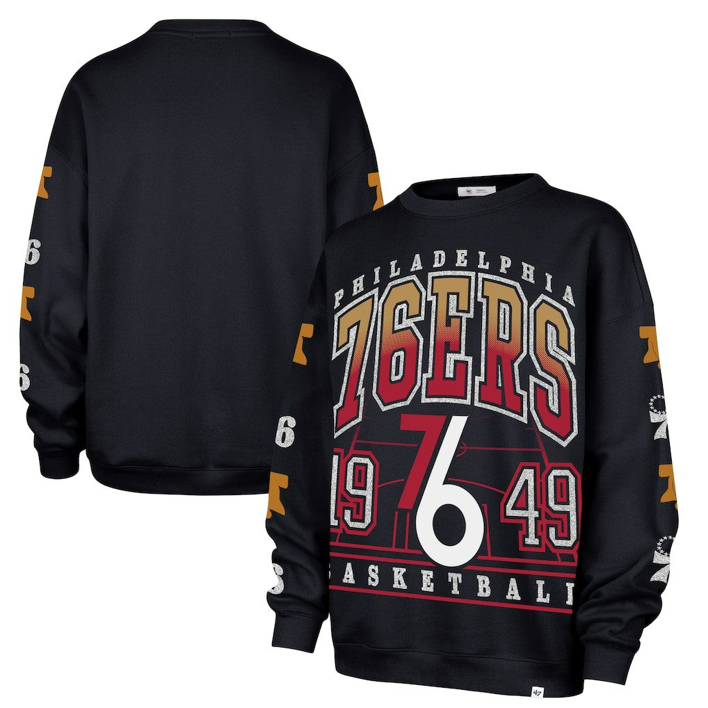 47 brand - Philadelphia 76ers '47 Women's 2025/26 City Edition Go Big Oversized Sweatshirt - Navy