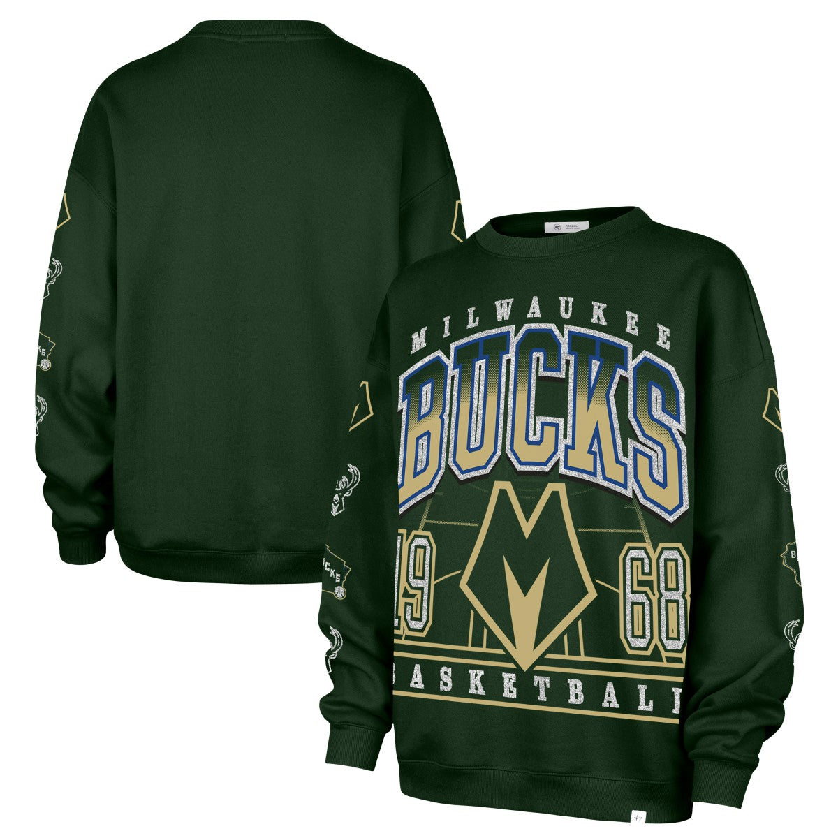47 brand - Milwaukee Bucks '47 Women's 2025/26 City Edition Go Big Oversized Sweatshirt - Hunter Green