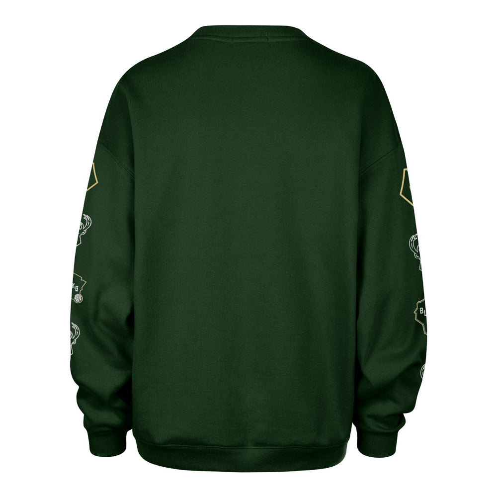 47 brand - Milwaukee Bucks '47 Women's 2025/26 City Edition Go Big Oversized Sweatshirt - Hunter Green