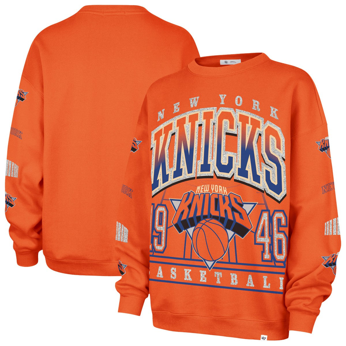 47 brand - New York Knicks '47 Women's 2025/26 City Edition Go Big Oversized Sweatshirt - Orange