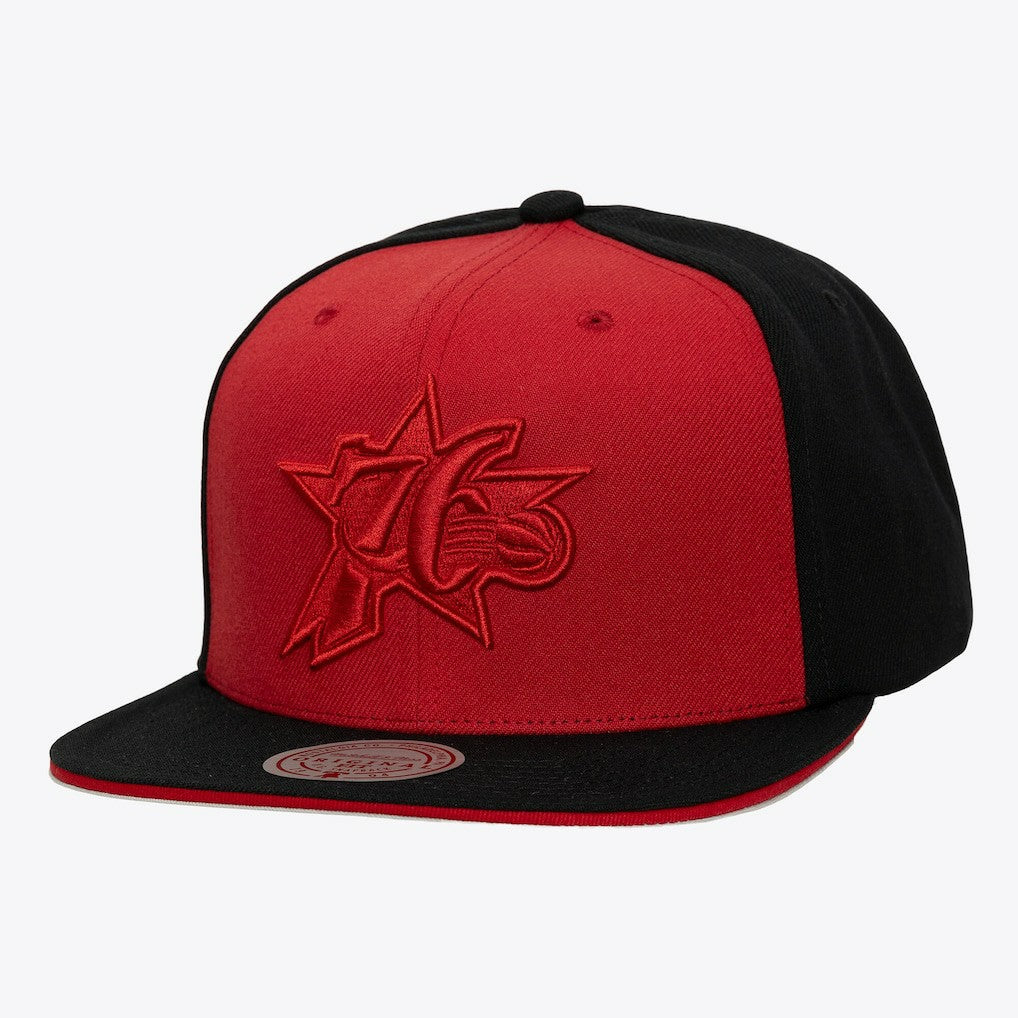 Mitchell & Ness - Philadelphia 76ers Color Pop Snapback Hat - Red/Black