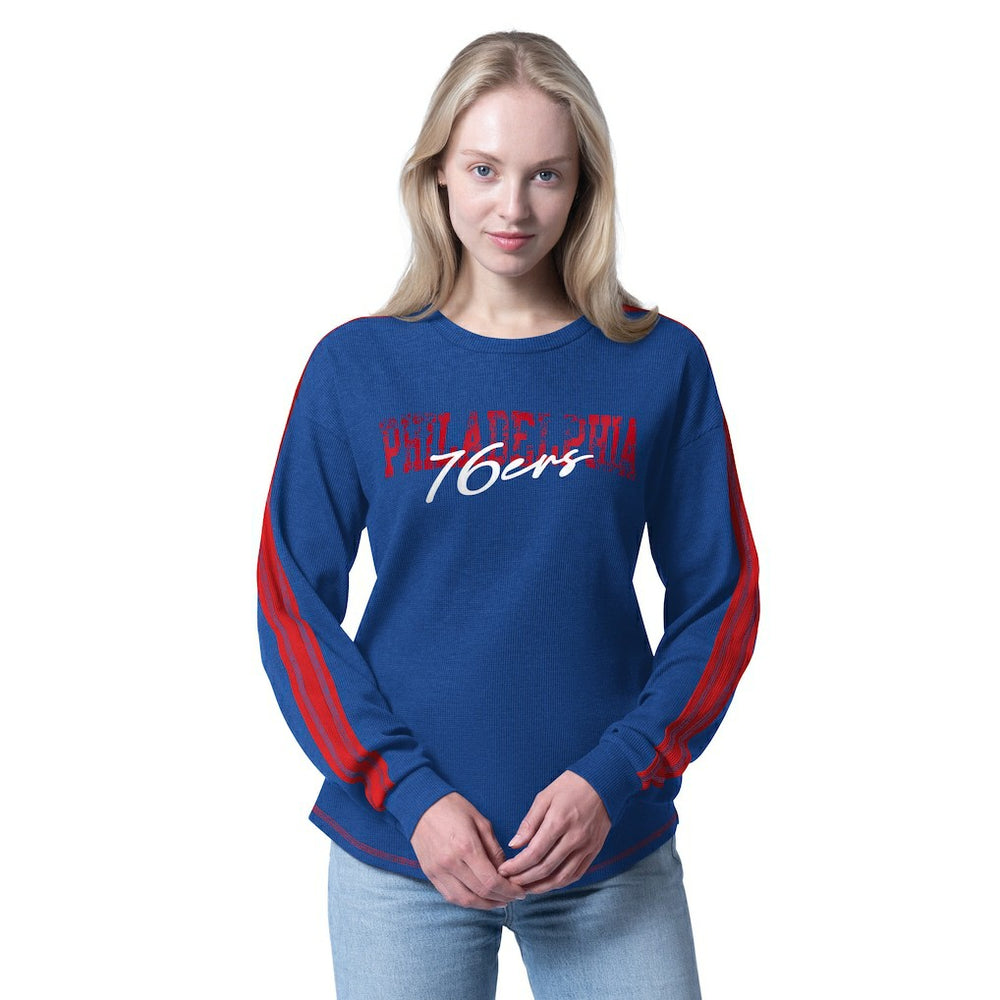 NBA - Philadelphia 76ers G-III 4Her by Carl Banks Women's Advantage Tri-Blend Long Sleeve T-Shirt - Royal