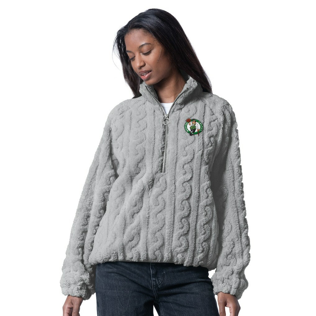 NBA - Boston Celtics G-III 4Her by Carl Banks Women's Champ Half-Zip Pullover - Gray