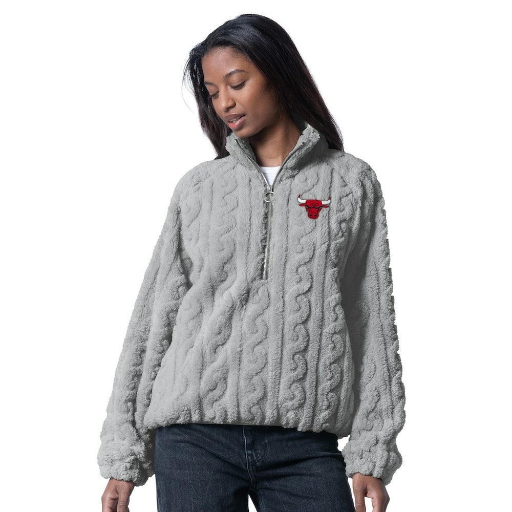 NBA - Chicago Bulls G-III 4Her by Carl Banks Women's Champ Half-Zip Pullover - Gray