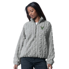 NBA - Milwaukee Bucks G-III 4Her by Carl Banks Women's Champ Half-Zip Pullover - Gray