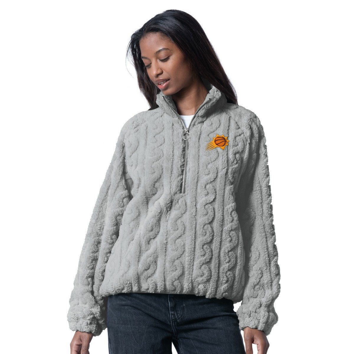 NBA - Phoenix Suns G-III 4Her by Carl Banks Women's Champ Half-Zip Pullover - Gray