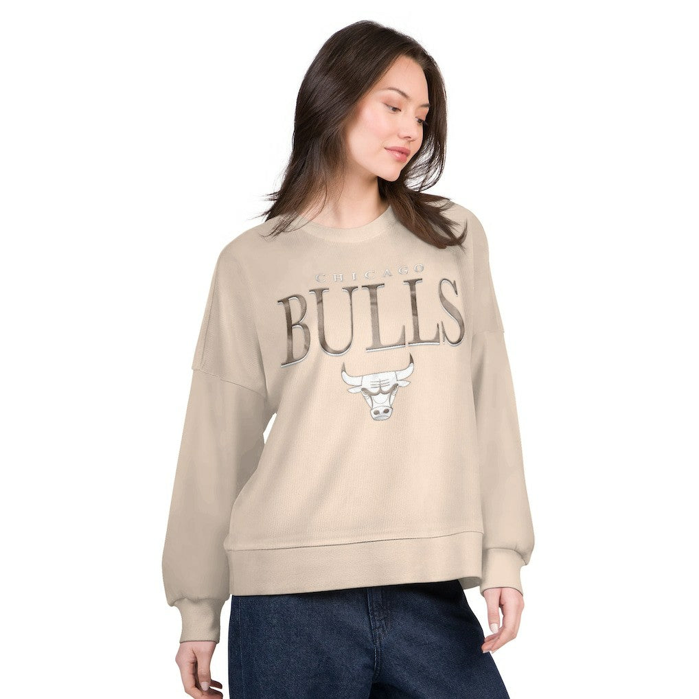 NBA - Chicago Bulls G-III 4Her by Carl Banks Women's Oversized Vet II Sweatshirt - Natural