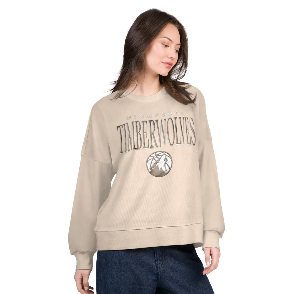 NBA - Minnesota Timberwolves G-III 4Her by Carl Banks Women's Oversized Vet II Sweatshirt - Natural