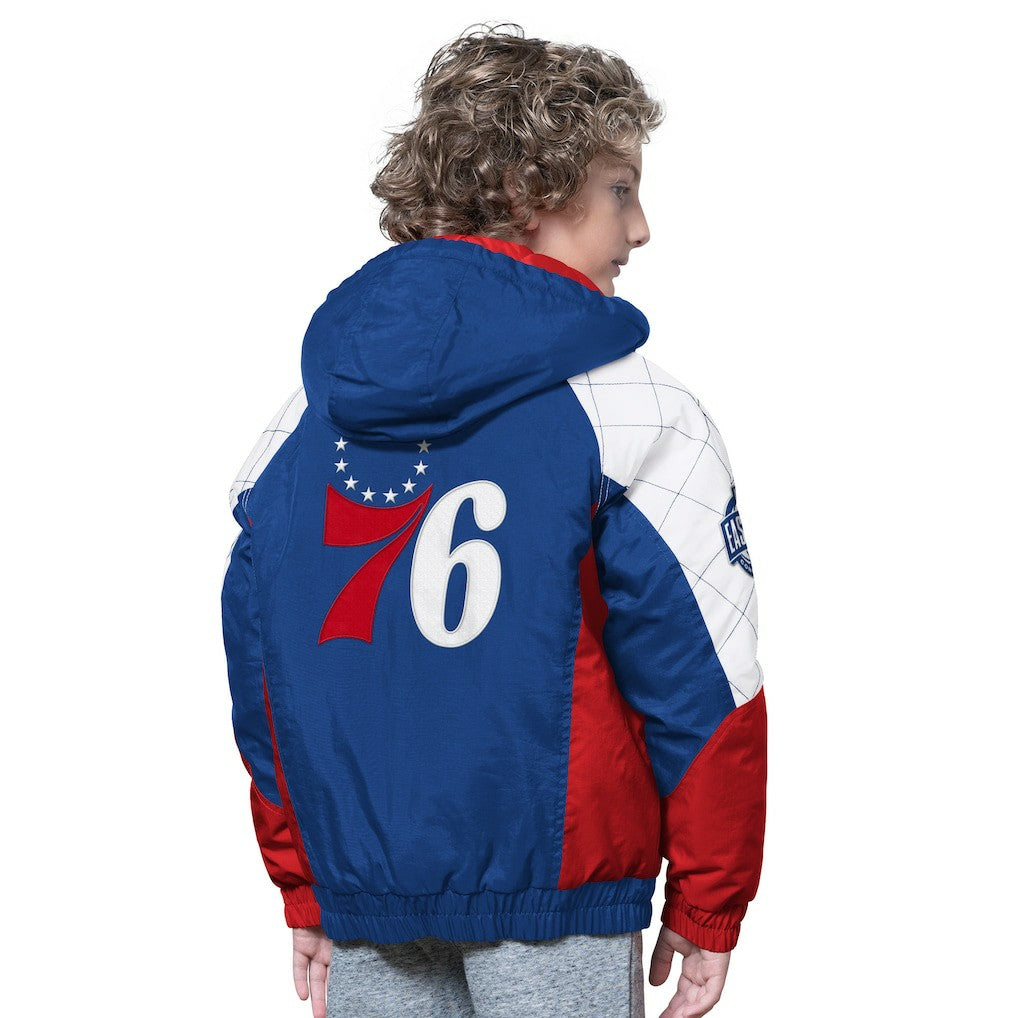 NBA - Philadelphia 76ers Starter Youth All Time Pro Jr. Full-Zip Hoodie Jacket - Royal/Red