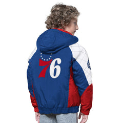 NBA - Philadelphia 76ers Starter Youth All Time Pro Jr. Full-Zip Hoodie Jacket - Royal/Red