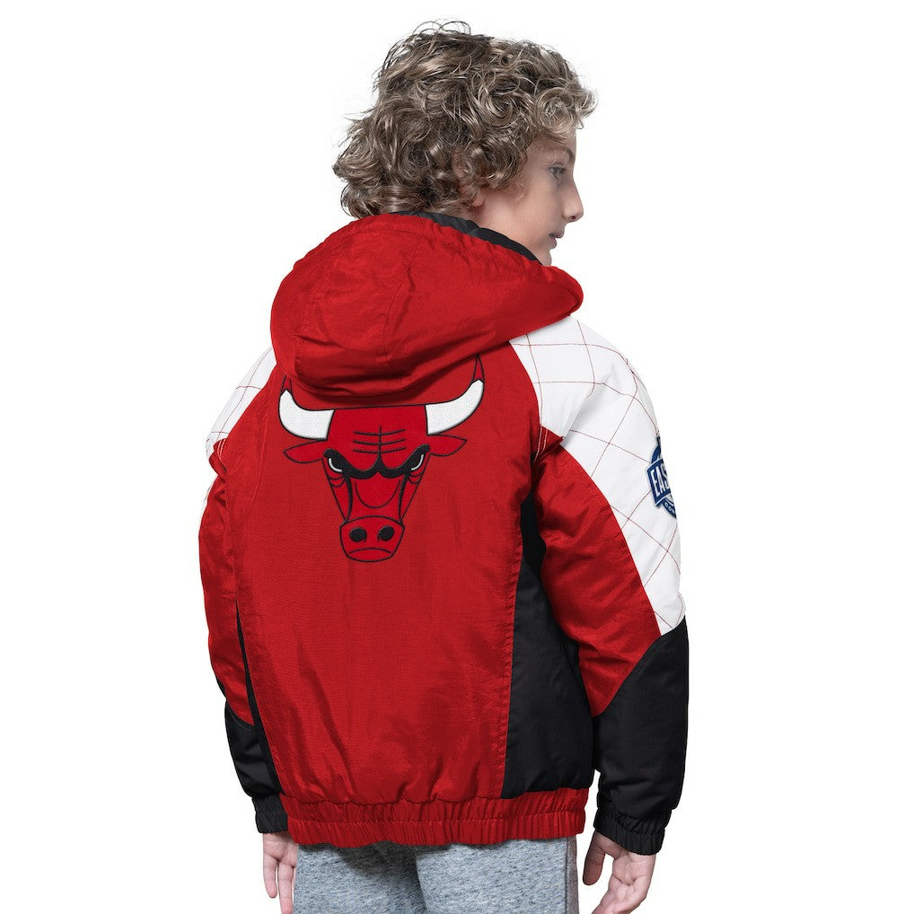 NBA - Chicago Bulls Starter Youth All Time Pro Jr. Full-Zip Hoodie Jacket - Red/Black