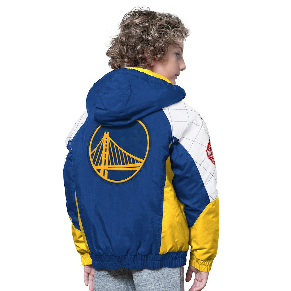 NBA - Golden State Warriors Starter Youth All Time Pro Jr. Full-Zip Hoodie Jacket - Royal/Gold