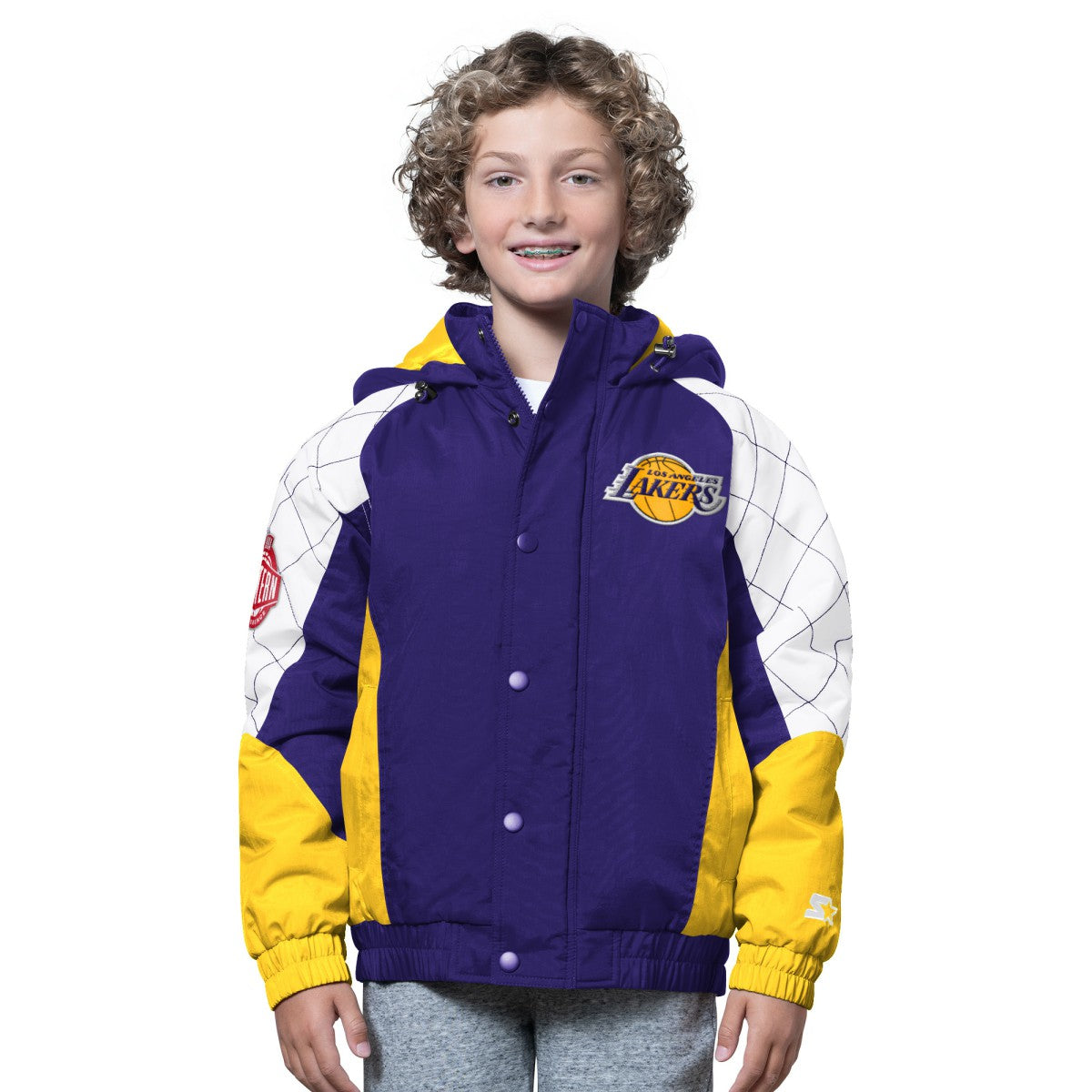 NBA - Los Angeles Lakers Starter Youth All Time Pro Jr. Full-Zip Hoodie Jacket - Purple/Gold