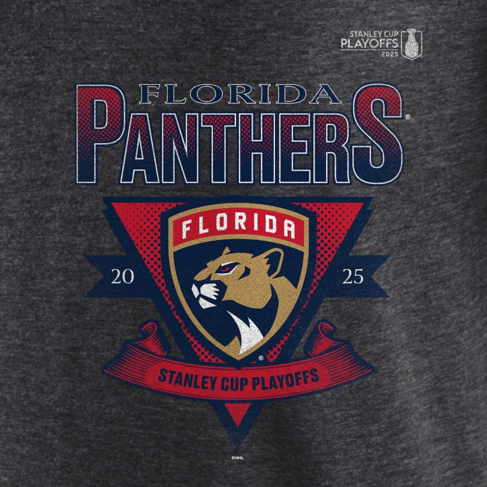 Florida Panthers - Fanatics 2025 Stanley Cup Playoffs Crossbar Tri-Blend T-Shirt Heather Charcoal