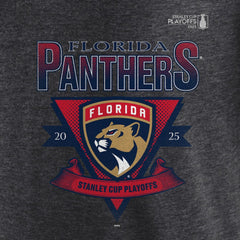 Florida Panthers - Fanatics 2025 Stanley Cup Playoffs Crossbar Tri-Blend T-Shirt Heather Charcoal