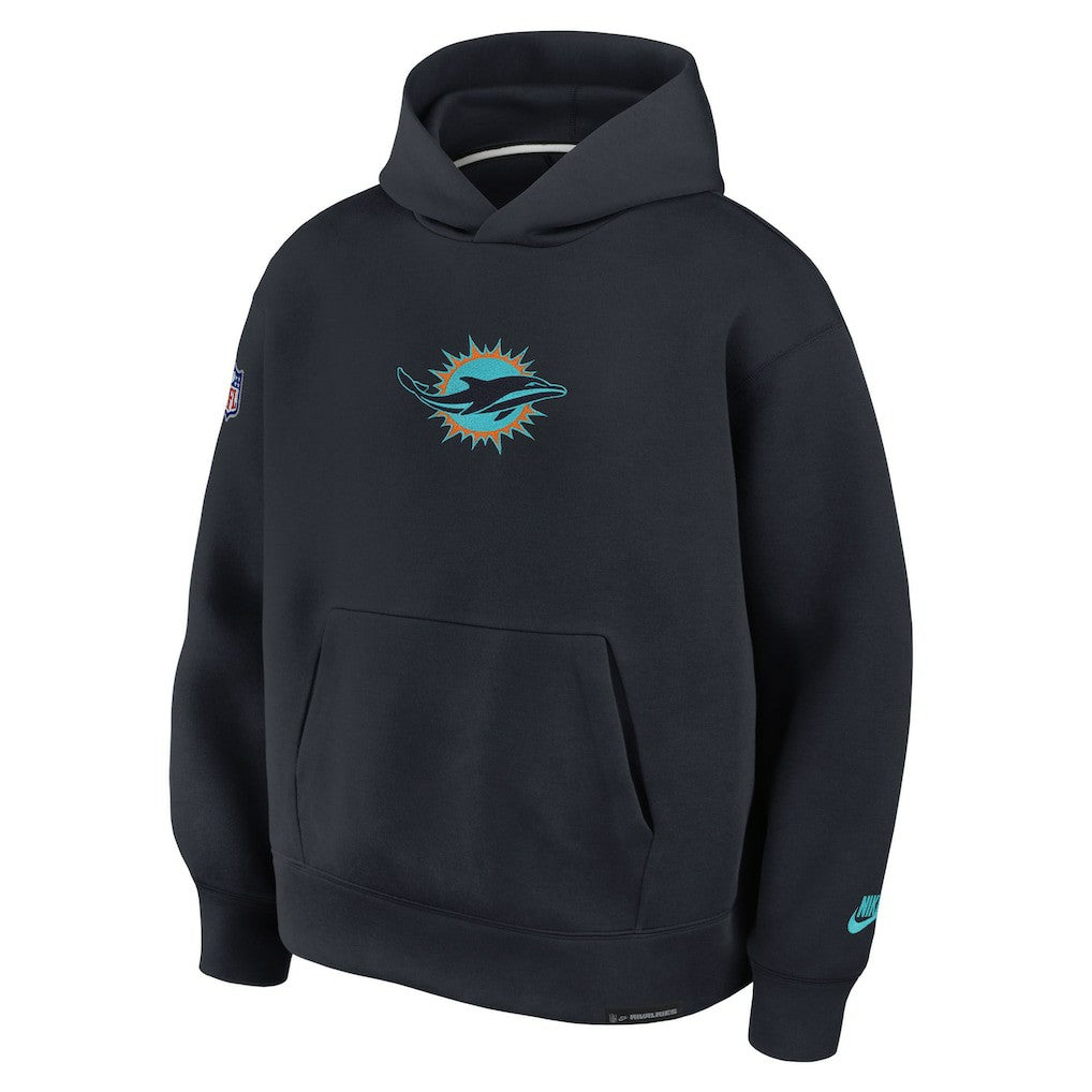 Miami Dolphins 2025 Rivalries Collection Oversized Tech Fleece Hoodie Pitch Blue - Nike