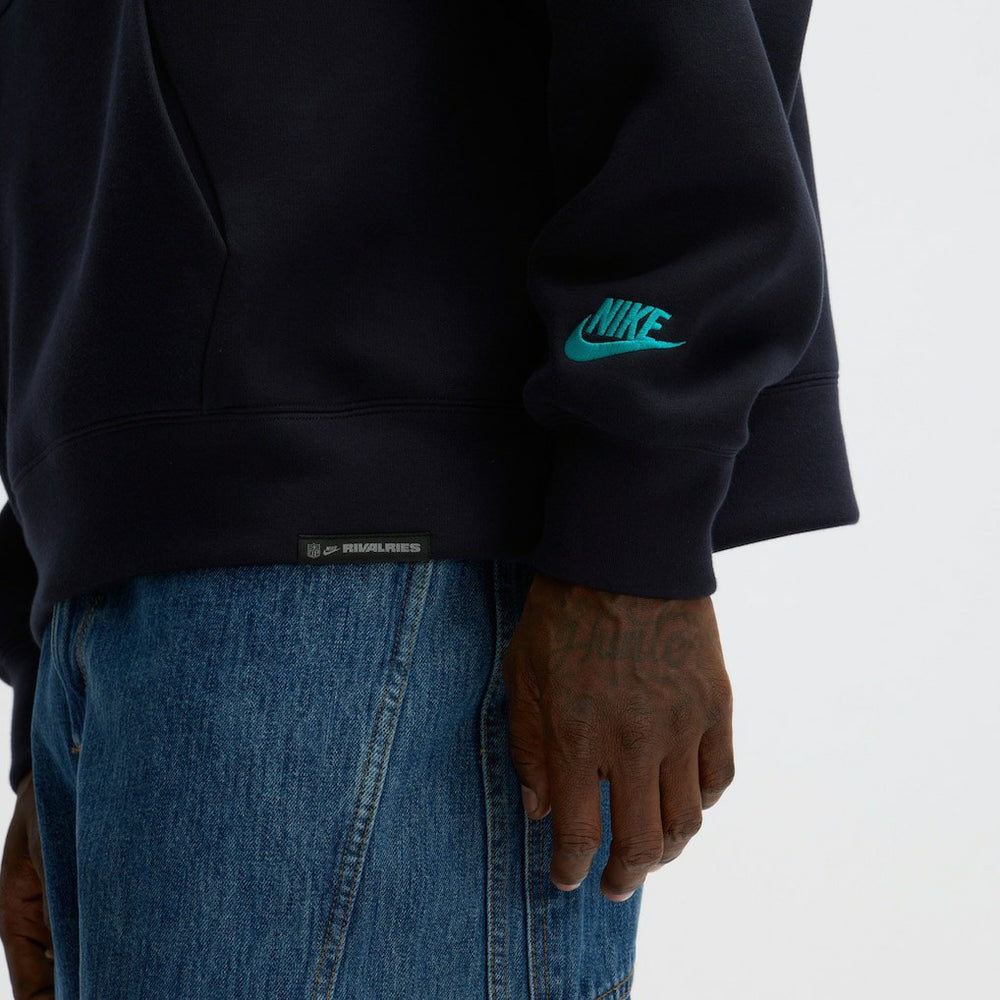 Miami Dolphins 2025 Rivalries Collection Oversized Tech Fleece Hoodie Pitch Blue - Nike