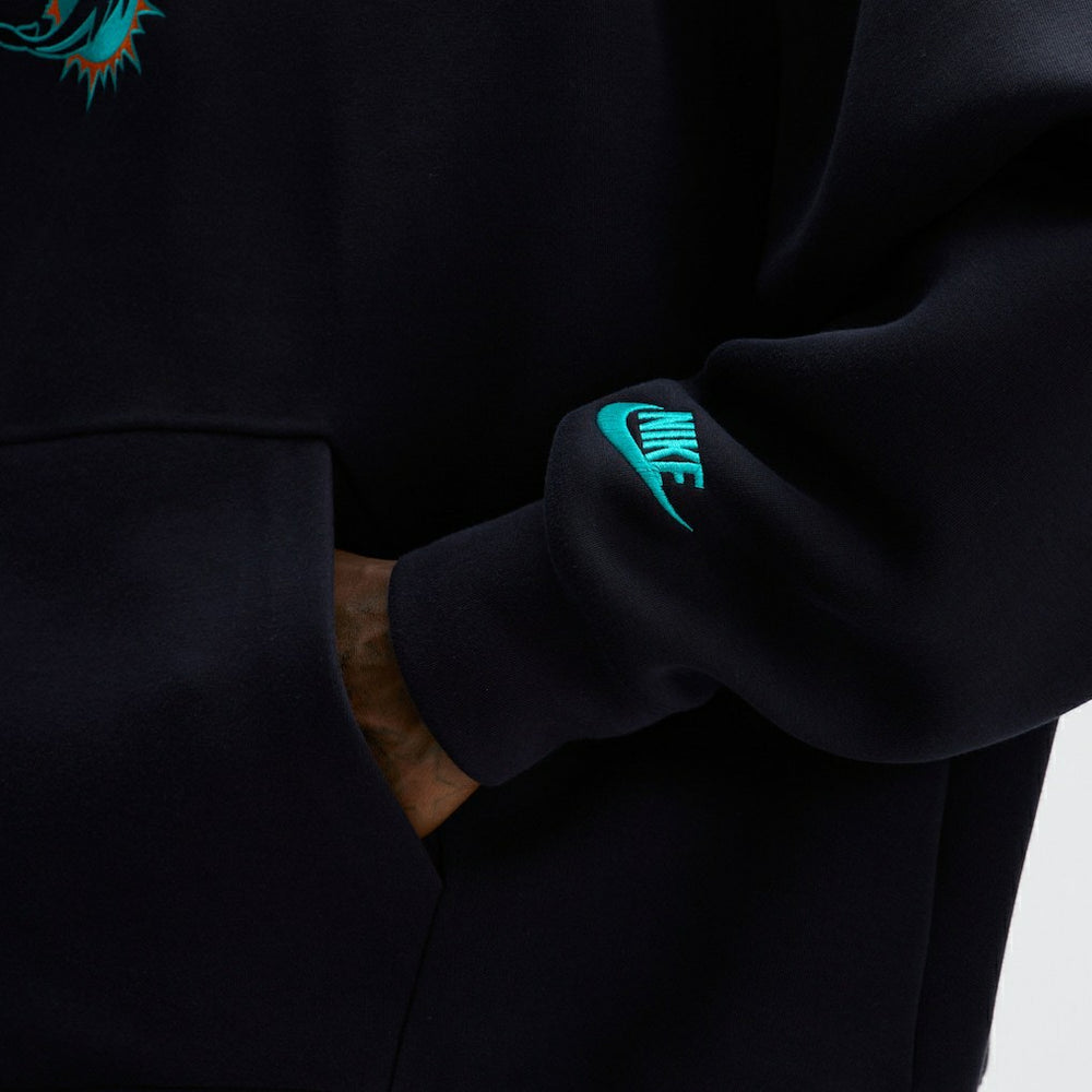 Miami Dolphins 2025 Rivalries Collection Oversized Tech Fleece Hoodie Pitch Blue - Nike
