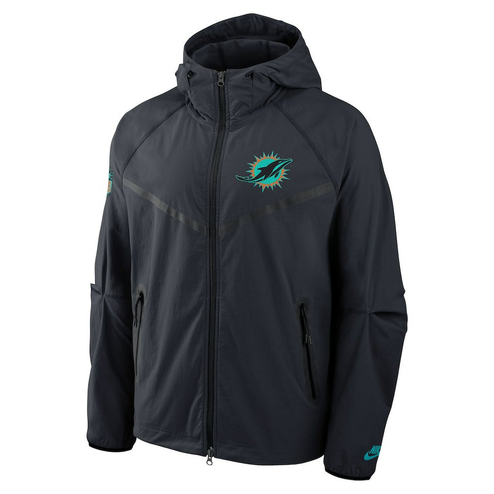 Miami Dolphins 2025 Rivalries Collection Tech Raglan Full-Zip Jacket Pitch Blue - Nike