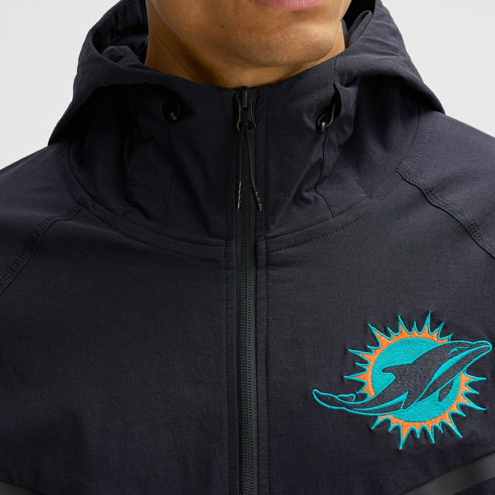 Miami Dolphins 2025 Rivalries Collection Tech Raglan Full-Zip Jacket Pitch Blue - Nike