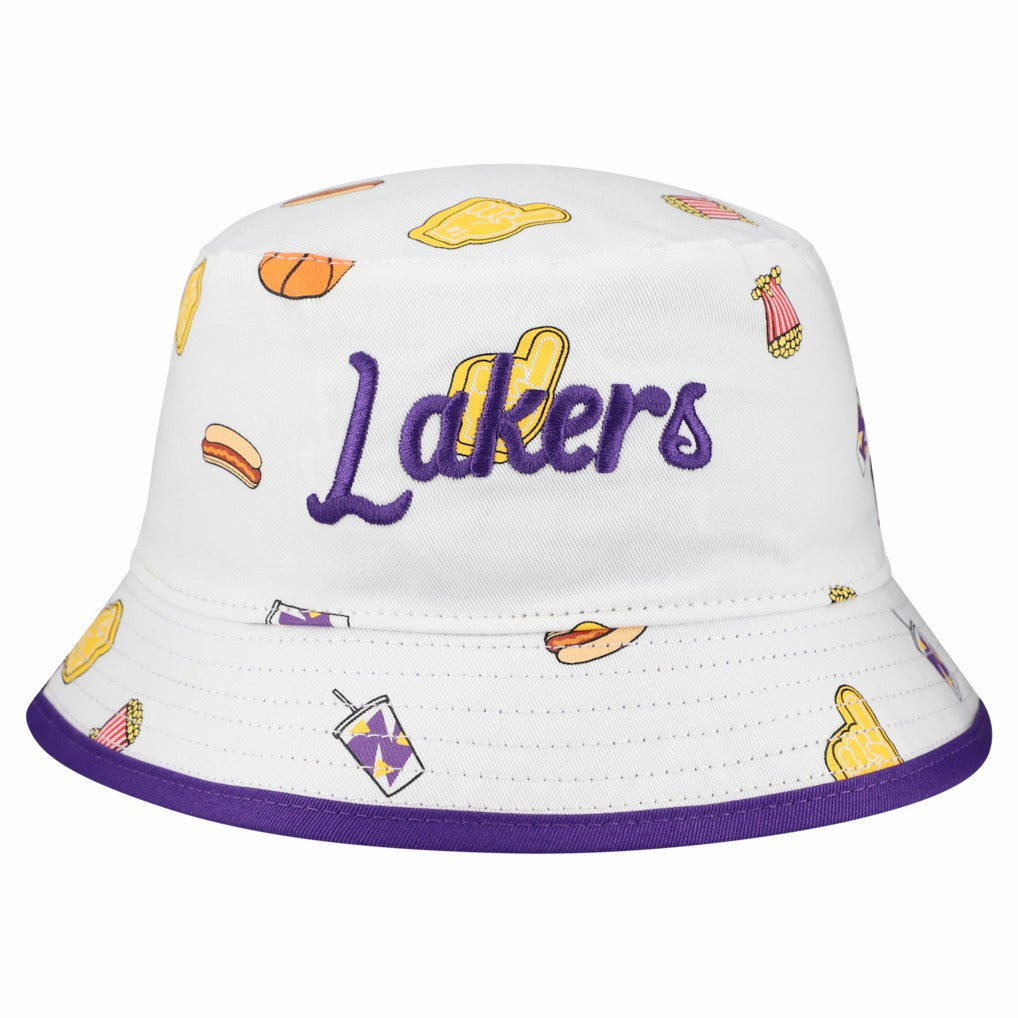 New Era - Los Angeles Lakers Team Cheer Reversible Bucket Hat - White
