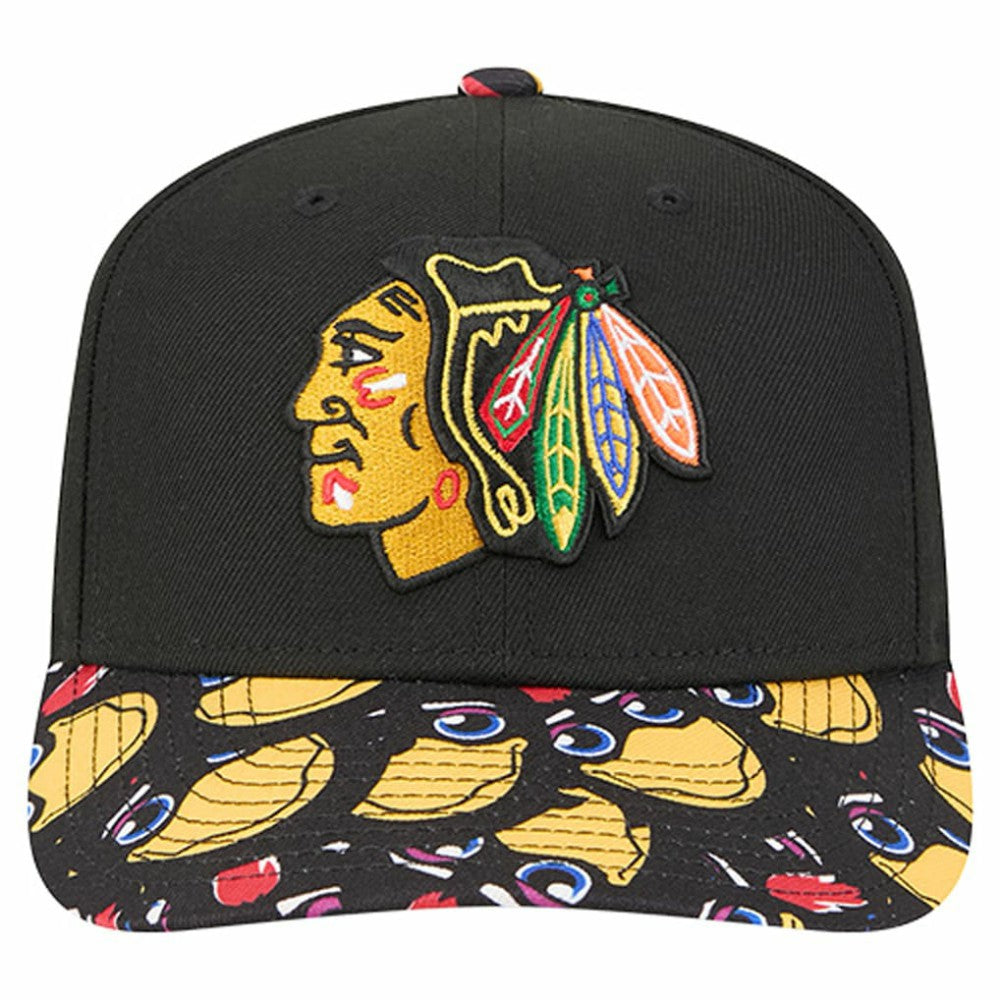 Chicago Blackhawks New Era Mascot Visor 9SEVENTY Adjustable Hat Black