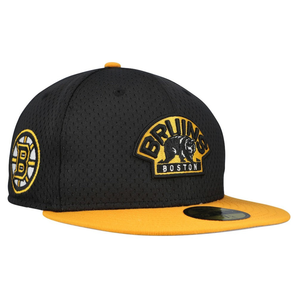 Boston Bruins New Era Mesh Crown Two-Tone 59FIFTY Fitted Hat Black/Gold