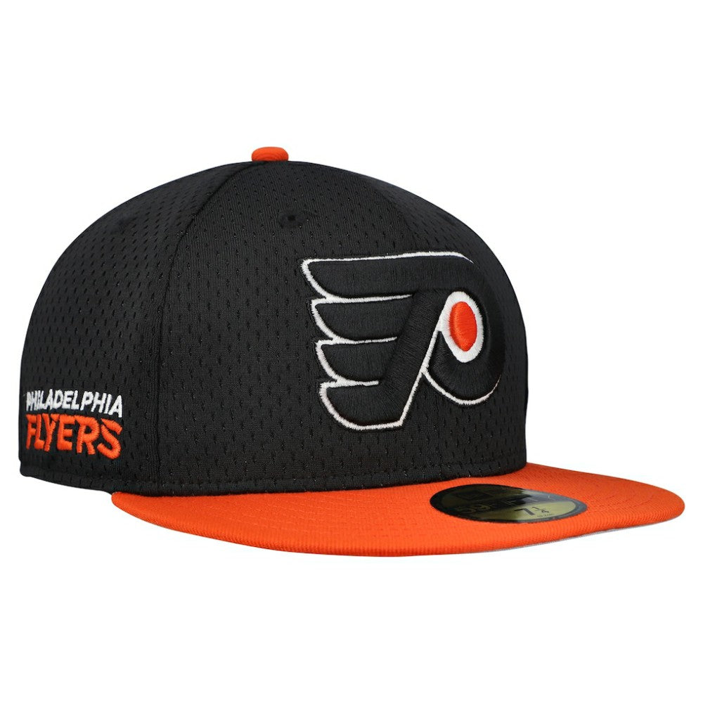 Philadelphia Flyers - New Era Mesh Crown Two-Tone 59FIFTY Fitted Hat Black/Orange