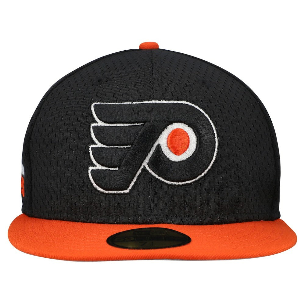 Philadelphia Flyers - New Era Mesh Crown Two-Tone 59FIFTY Fitted Hat Black/Orange