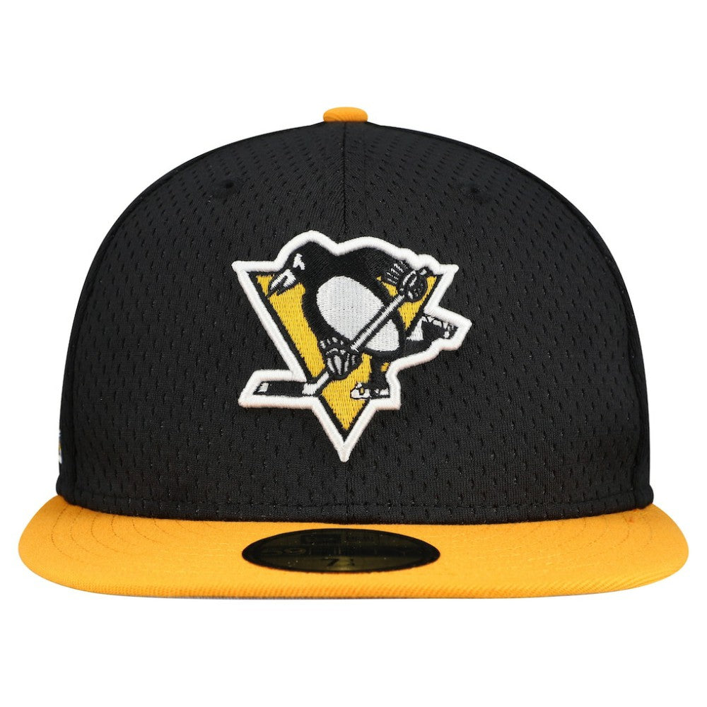 Pittsburgh Penguins New Era Mesh Crown Two-Tone 59FIFTY Fitted Hat Black/Gold