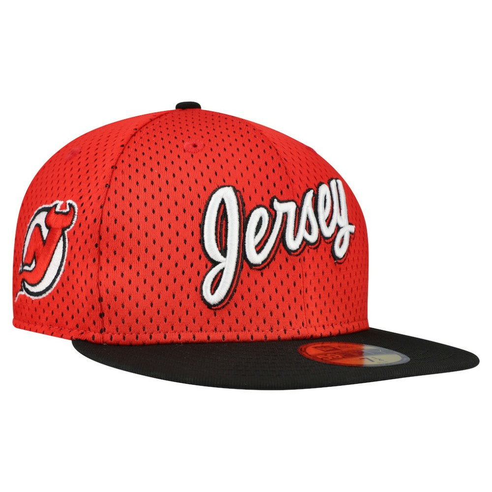 New Jersey Devils - New Era Mesh Crown Two-Tone 59FIFTY Fitted Hat Red/Black