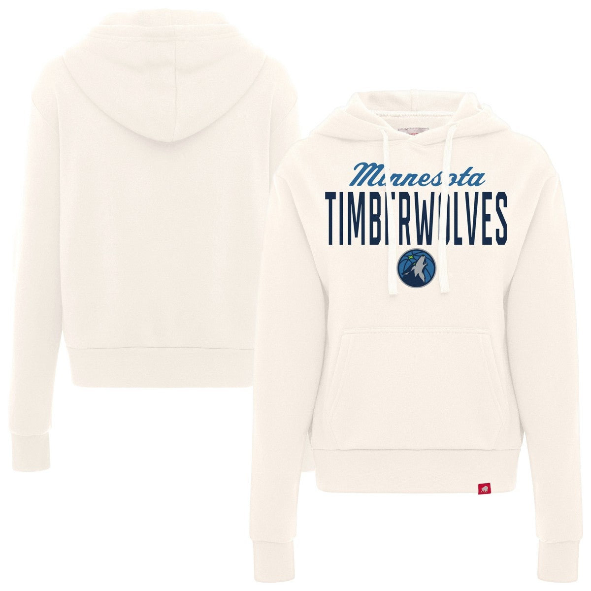 NBA - Minnesota Timberwolves Sportiqe Women's Ava Boxy Tri-Blend Pullover Hoodie - Cream
