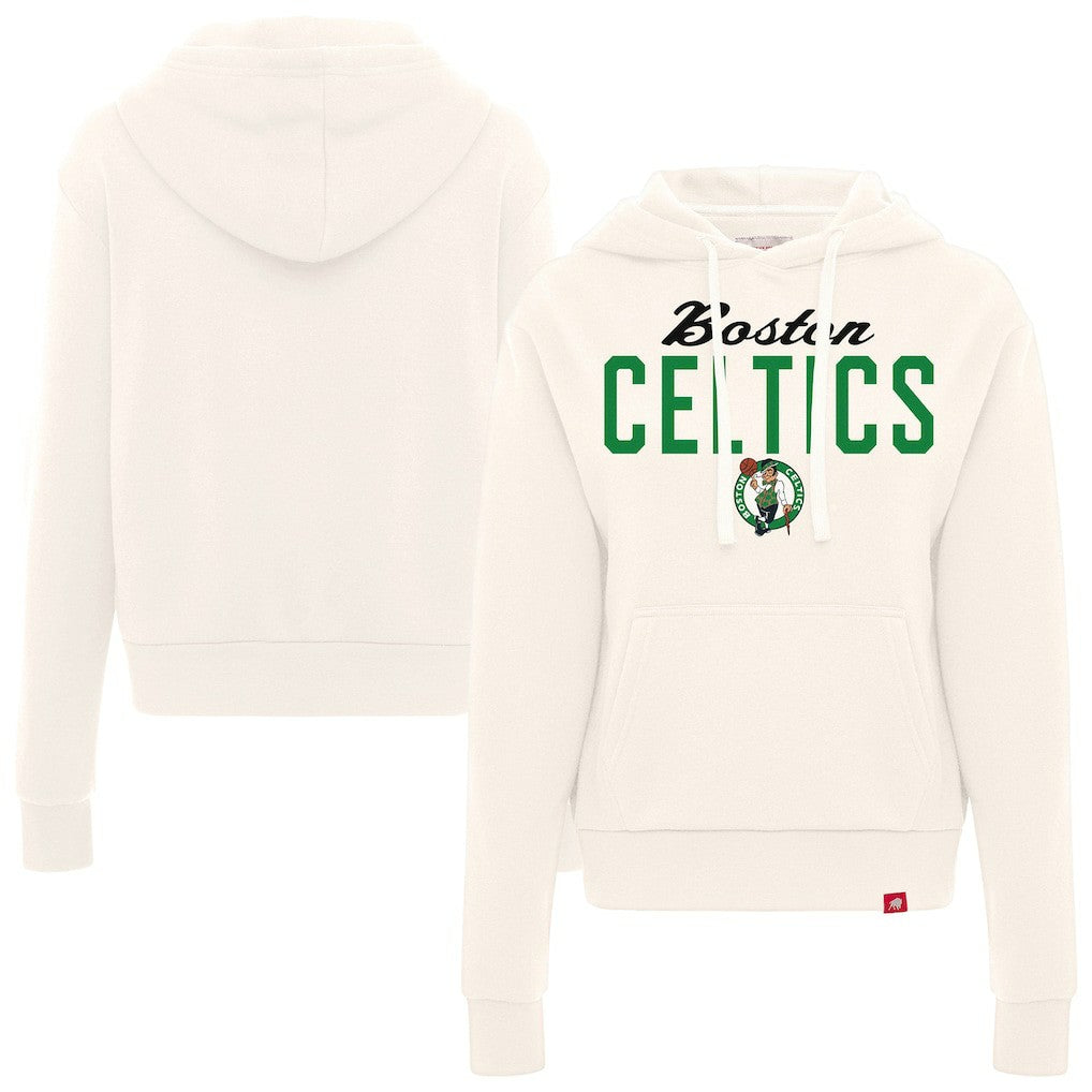 NBA - Boston Celtics Sportiqe Women's Ava Boxy Tri-Blend Pullover Hoodie - Cream